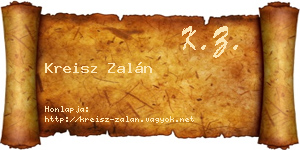 Kreisz Zalán névjegykártya